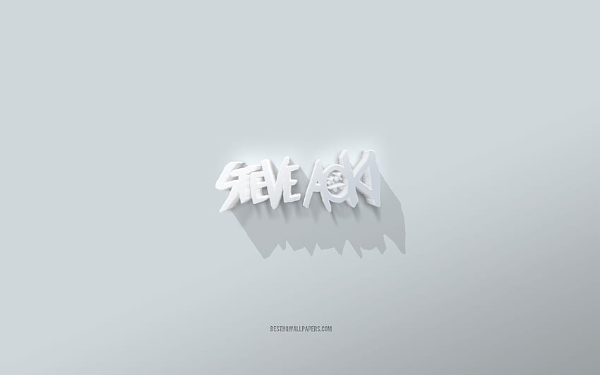 Steve Aoki logo, white background, Steve Aoki 3d logo, 3d art, Steve Aoki, 3d Steve Aoki emblem HD wallpaper