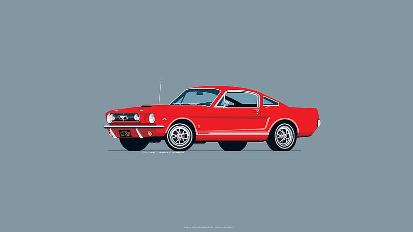 Vintage-Mustang minimal HD-Hintergrundbild