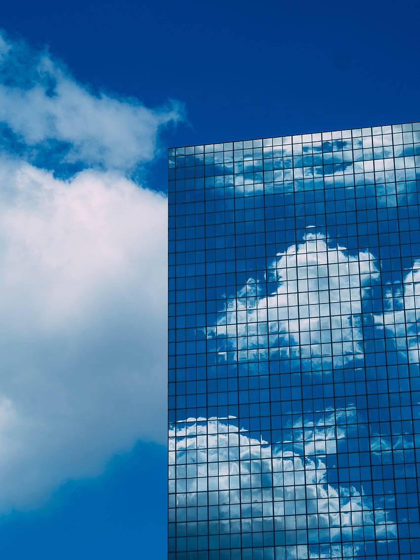 空, 雲, 建物, 反射, その他, その他, ガラス, ファサード HD電話の壁紙