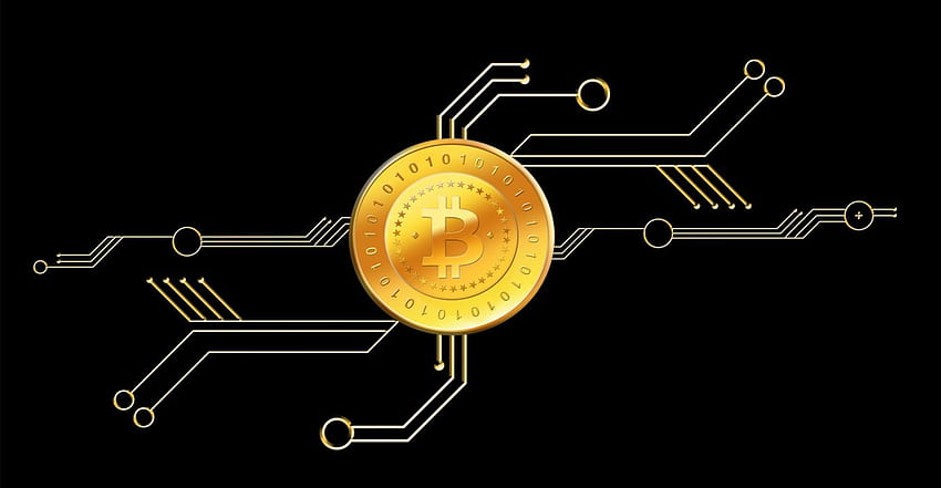 Bitcoin coins computer internet money cash technology technics digital . HD wallpaper