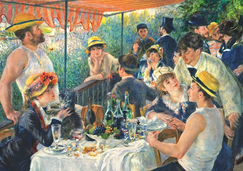 Luncheon of the Boating Party by Pierre-Auguste Renoir, renoir, painting, art, pictura, people HD wallpaper