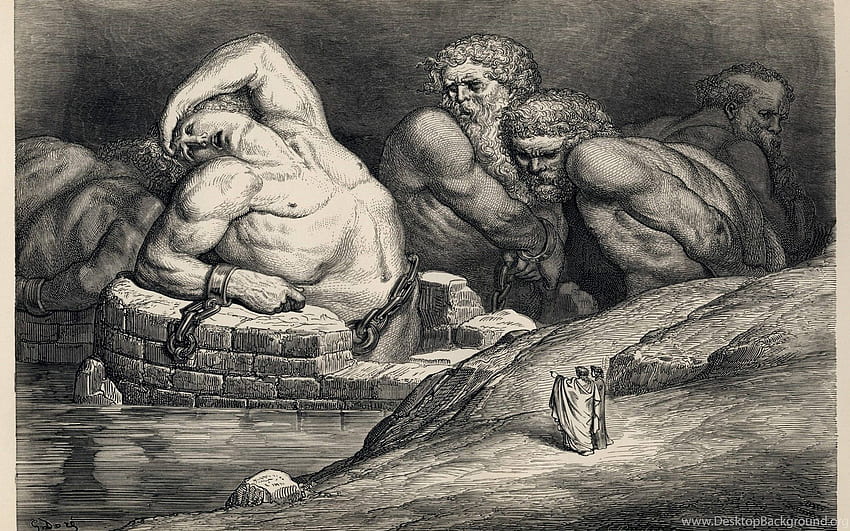 Gustave Dor Dante Alighieri Inferno Plate 65 Canto. Заден план HD тапет