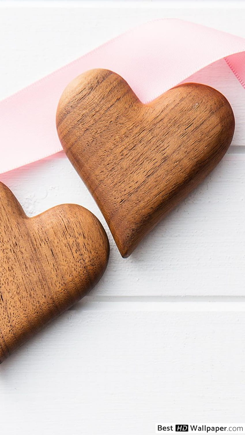 Valentine's day - wooden heart pairs, Rustic Hearts HD phone wallpaper