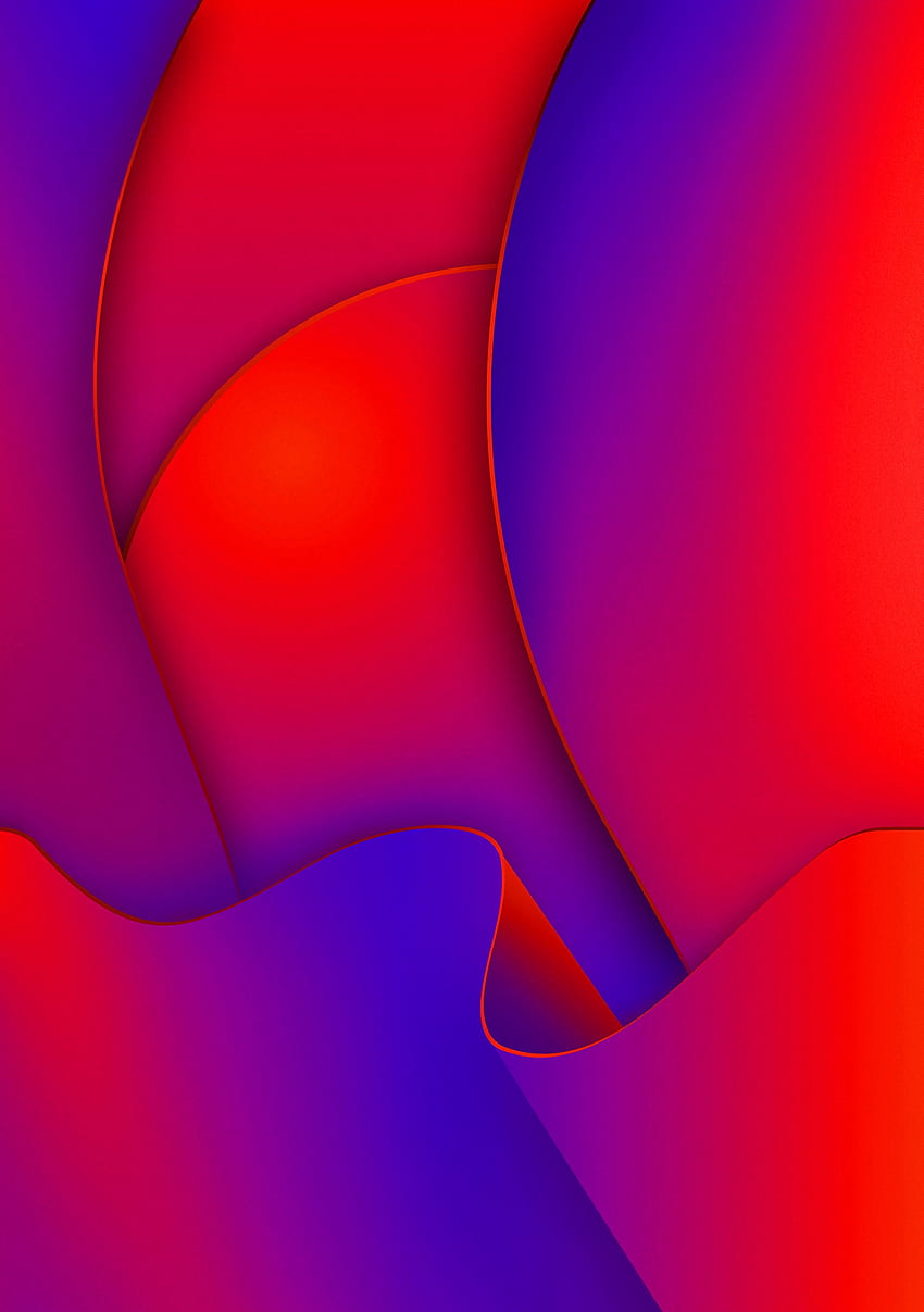 Red shape, wavy lines, pink-red HD phone wallpaper