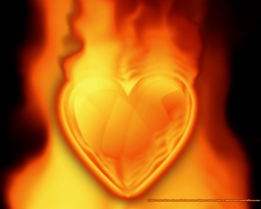 Fire Heart, llalala, lalalala HD wallpaper