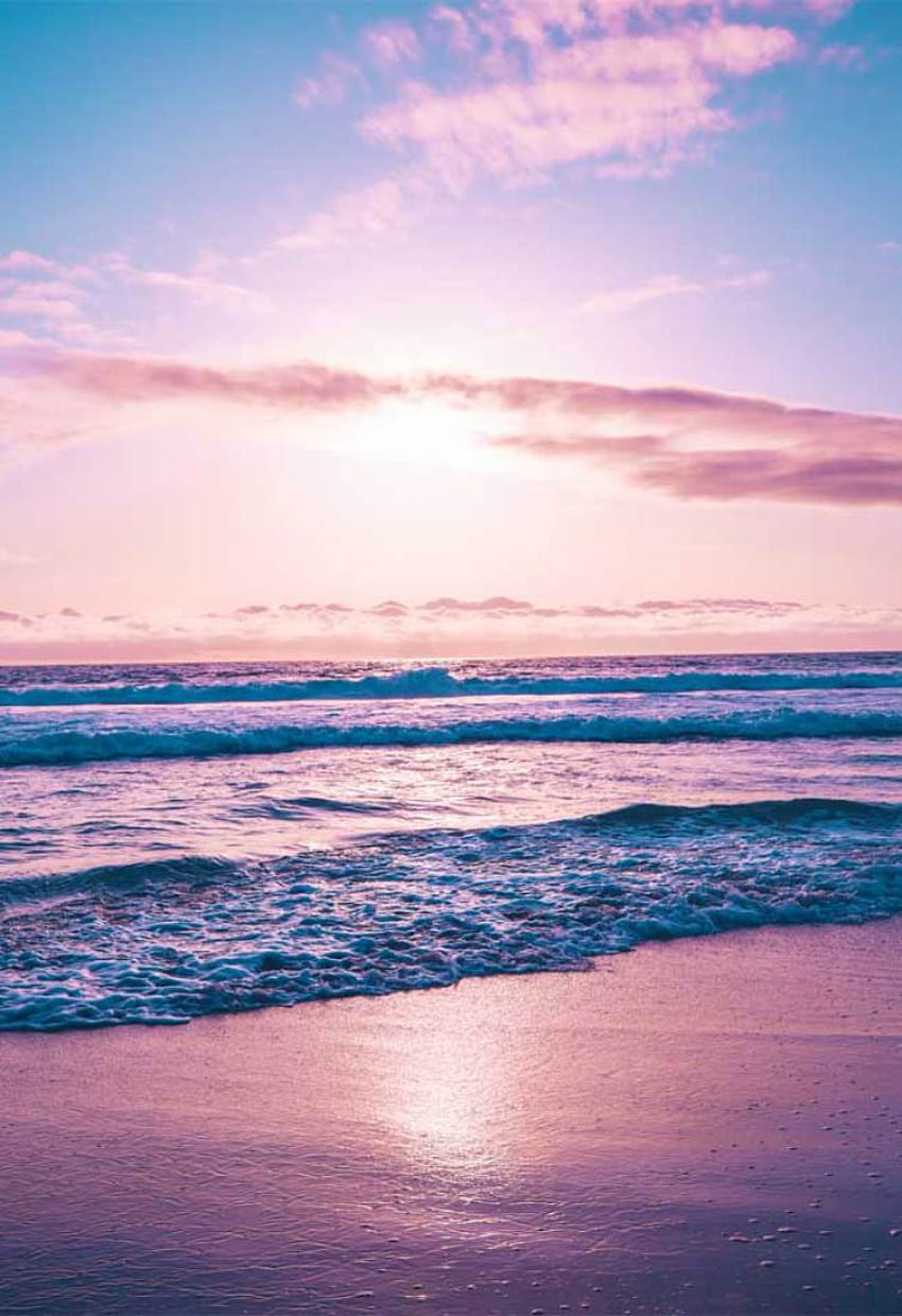 Playa en color malva - Idea , iPhone, Pink Beach fondo de pantalla del teléfono