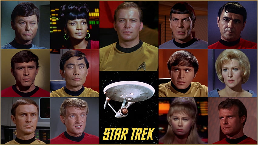 Aniversario de Star Trek, Uhura, Sulu, Capilla, Star Trek, Chekov, Rand, Spock, Enterprise, McCoy, Scotty, Kirk fondo de pantalla