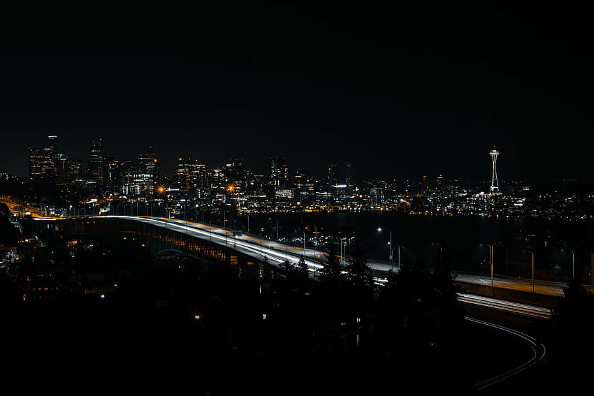 Dark, Cities, Night, Architecture, City, Building, Bridge HD wallpaper