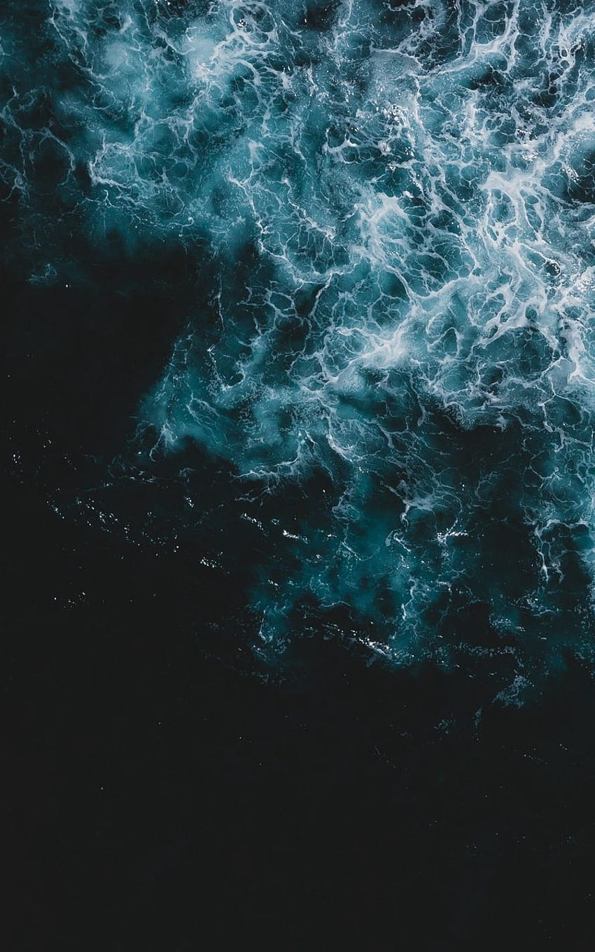pemandangan udara gelap gelombang permukaan air laut. Estetika air, Ombak, Lautan, Air Laut Gelap wallpaper ponsel HD