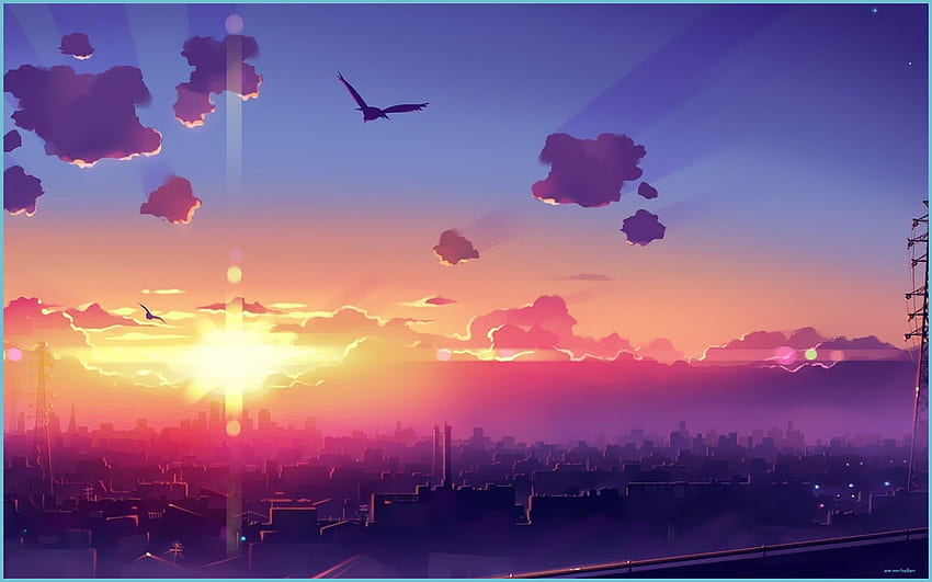 Wallpaper : sunlight, sunset, cityscape, night, anime, sky, sunrise,  evening, morning, Sun, horizon, dusk, cloud, dawn, 1920x1080 px, atmosphere  of earth, afterglow, astronomical object 1920x1080 - wallpaperUp - 627835 -  HD Wallpapers - WallHere