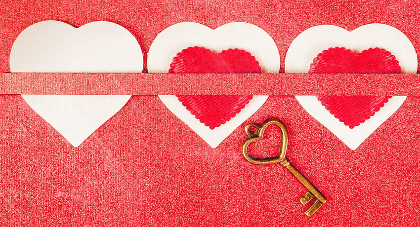 Valentines's Day, key, hearts, romance, romantic, heart, valentines day HD wallpaper