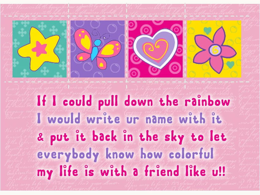 Amistad como un arco iris, sol, colorido, estrella, púrpura, rosa, mariposa, arco iris, vida, flor, amor, amarillo, amistad, corazón, para siempre fondo de pantalla