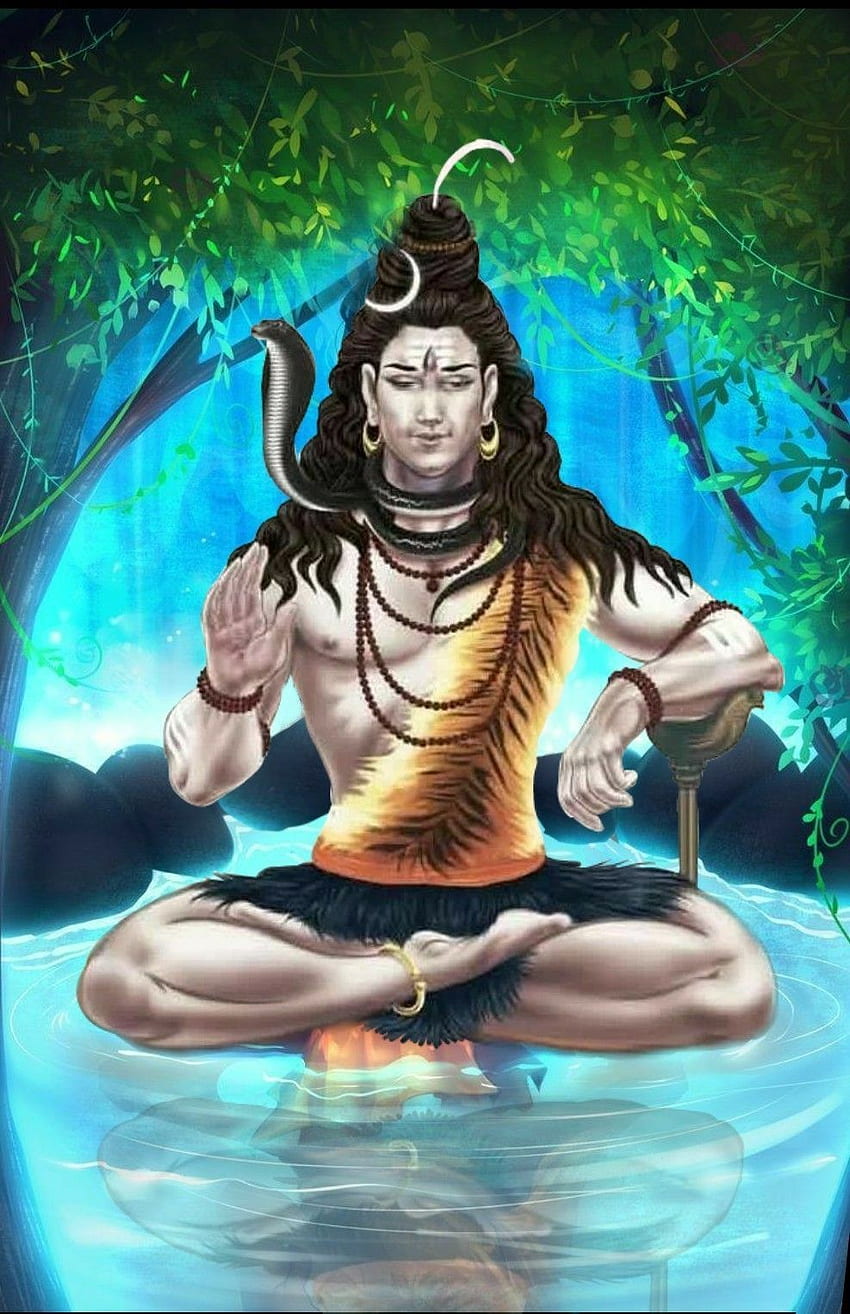 Lord Shiva in 3D in creative art painting. Shiva art, Shiva, Lord ...