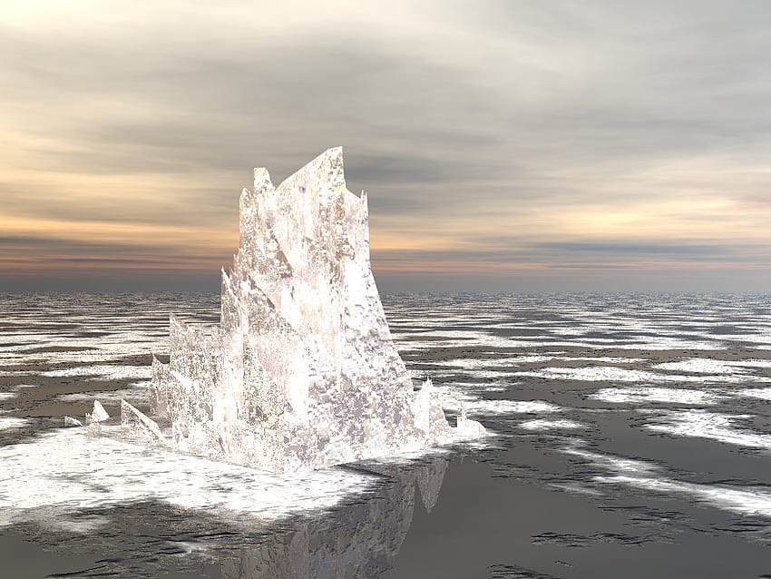 Iceberg In Water, sky, water, ocean, ice HD wallpaper