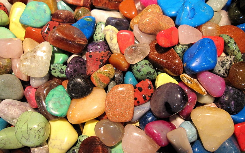 Gemstones, pebbles, colorful, nature HD wallpaper