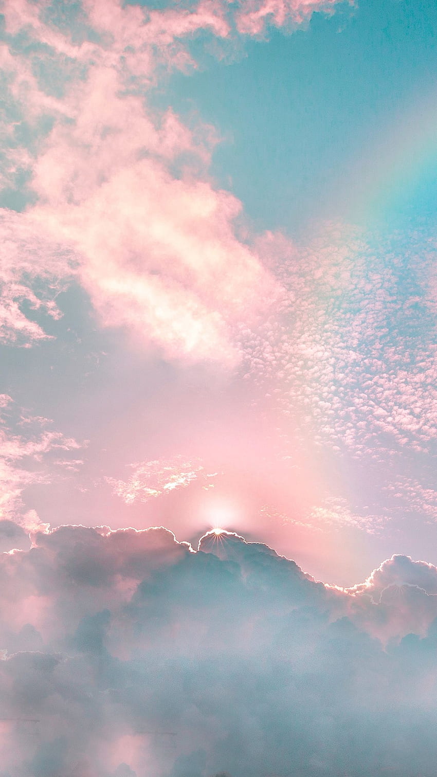 Clouds Porous Rainbow Sky Shine Hd Phone Wallpaper Pxfuel