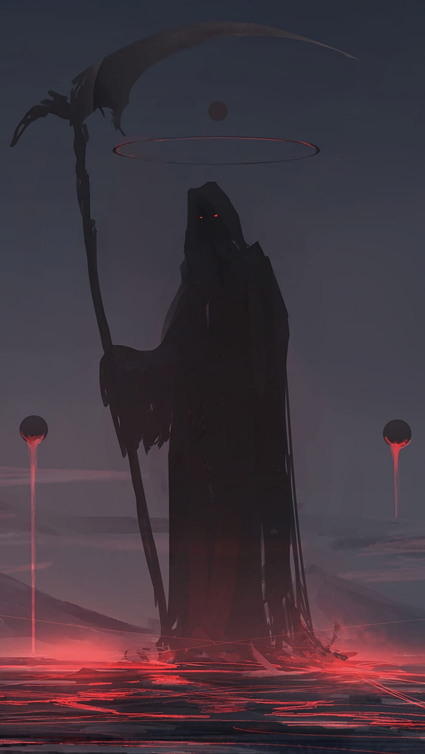 Grim Reaper, Silhouette, Mantle, Dark, Art - iPhone Dark iPhone Grim Reaper, Anime Grim Reaper HD phone wallpaper