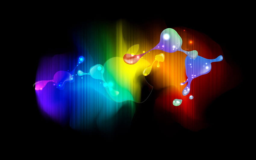 Abstrakt, Regenbogen, mehrfarbig, bunt, Linien, schillernd, Kleckse HD-Hintergrundbild