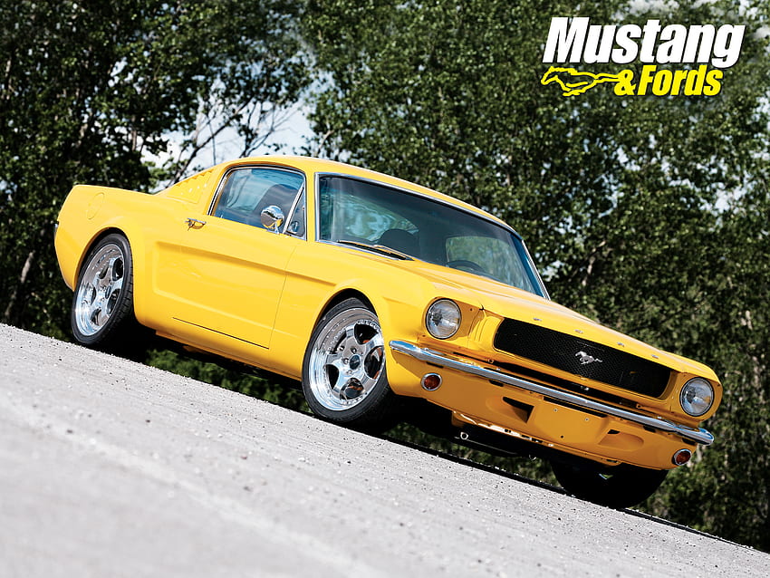 Hot Yellow Mustang, ford, clássico, carros, mustang, ford mustang, muscle car, hot rod, carro clássico papel de parede HD