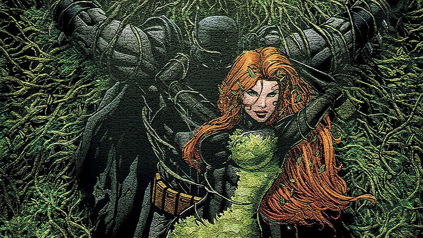 Poison Ivy Arkham, карикатура на Poison Ivy HD тапет