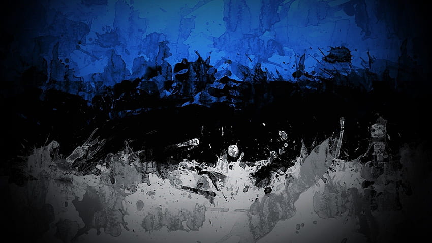 Dark Blue Abstract, Black White and Blue Abstract HD wallpaper