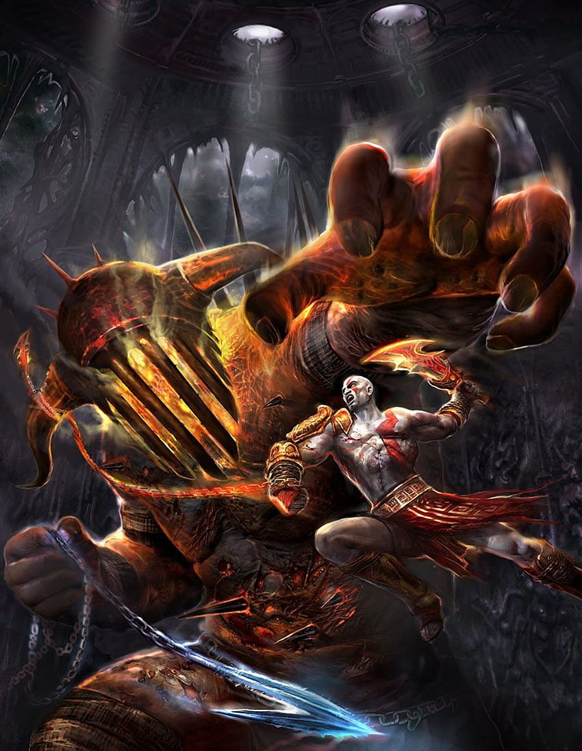 Kratos i Hades Art — Galeria sztuki God of War III, Kratos kontra Zeus Tapeta na telefon HD