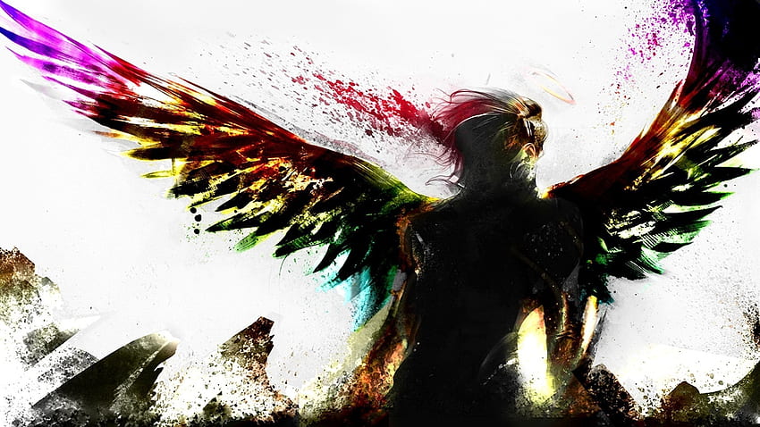 Artwork, Fantasy Art, Digital Art, Angel, Wings, Colorful / und Mobile Backgrounds HD-Hintergrundbild