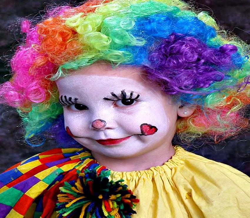 Multicolored smile, graphy, clown, fun, smile, multicolor, little, abstract, joy, child HD wallpaper