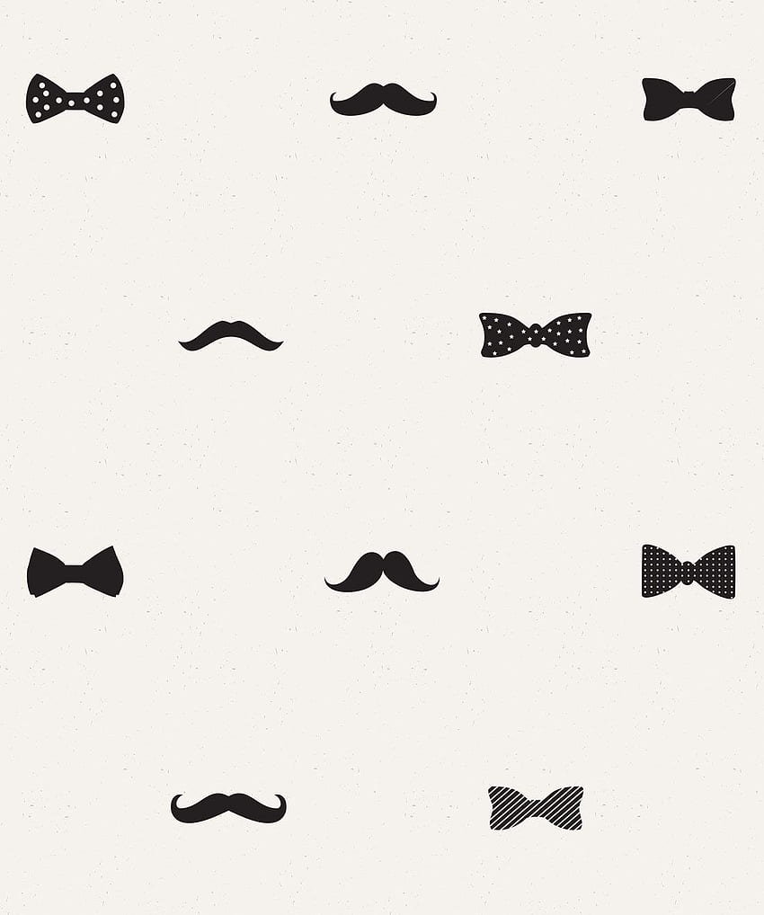 Bow Ties & Mustaches , Cool Hipster Design • Milton & King, Black and White Hipster HD phone wallpaper