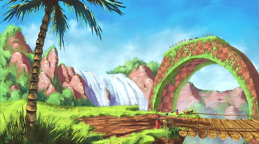 Green Hill Zone by Wilustra. Sonic art, Arts and crafts projects HD wallpaper