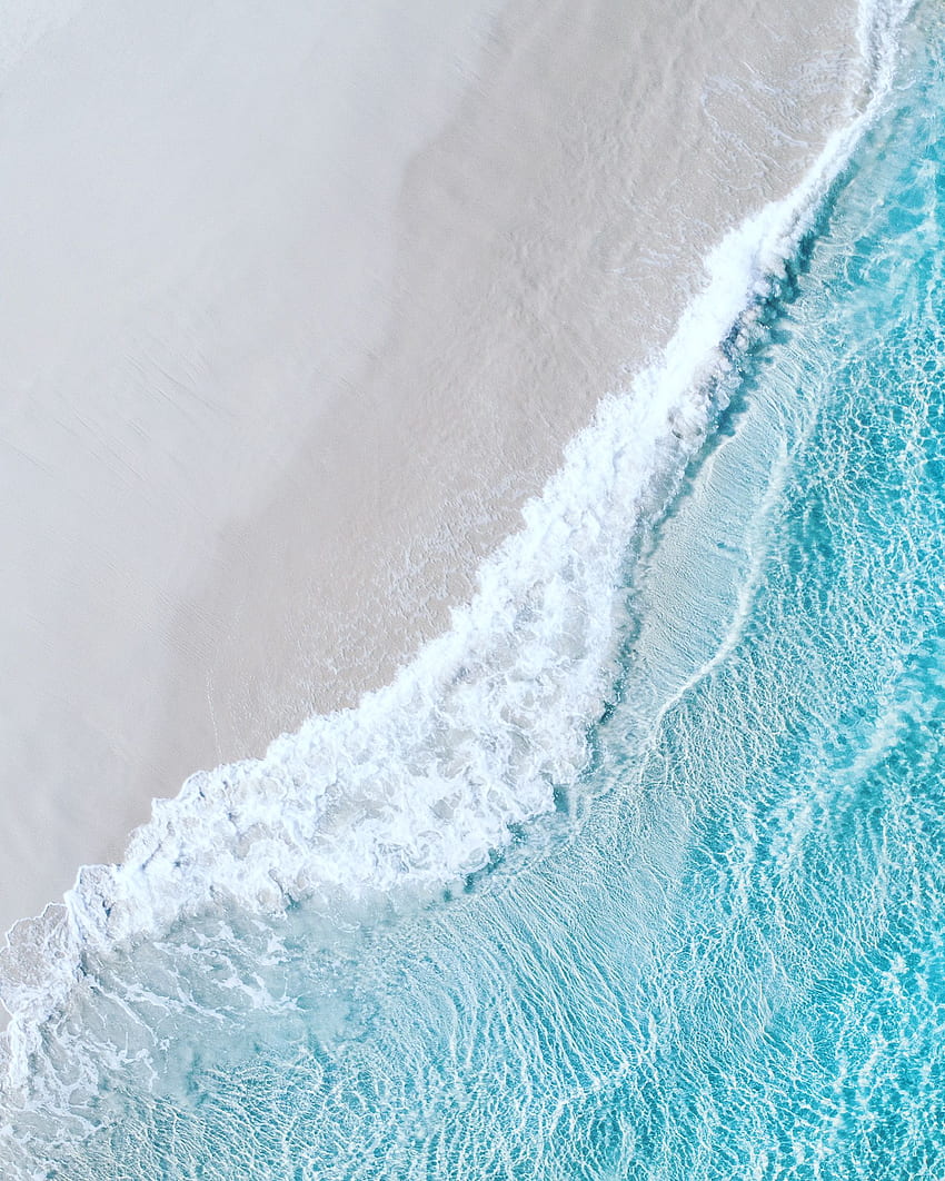 エスペランス・フロム・アバブ。 ライトブルーの美学、芸術家気取りのビーチ、ビーチ、ライトブルーの海 HD電話の壁紙