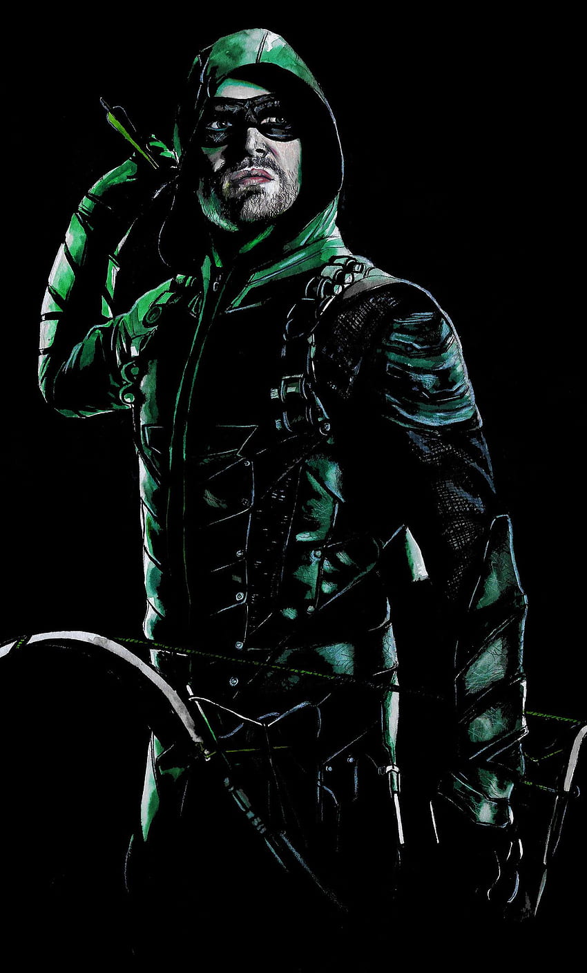 Stephen Amell jako Green Arrow iPhone, tło i Tapeta na telefon HD