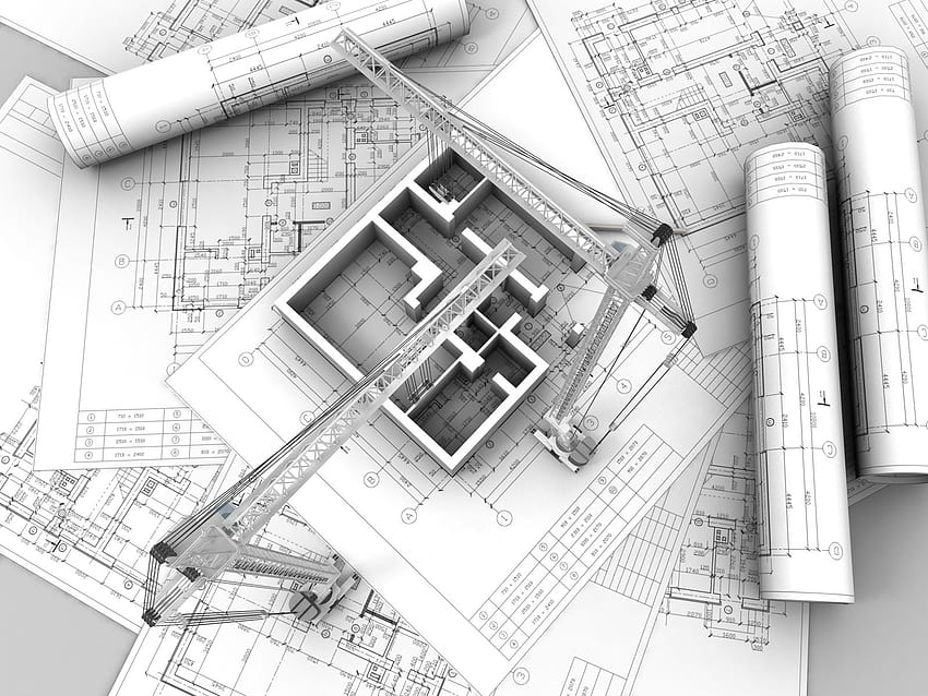 Bauarbeiten Bauberuf Beruf Architektur - Architekturzeichnung Hintergrund - - , Gebäudezeichnung HD-Hintergrundbild