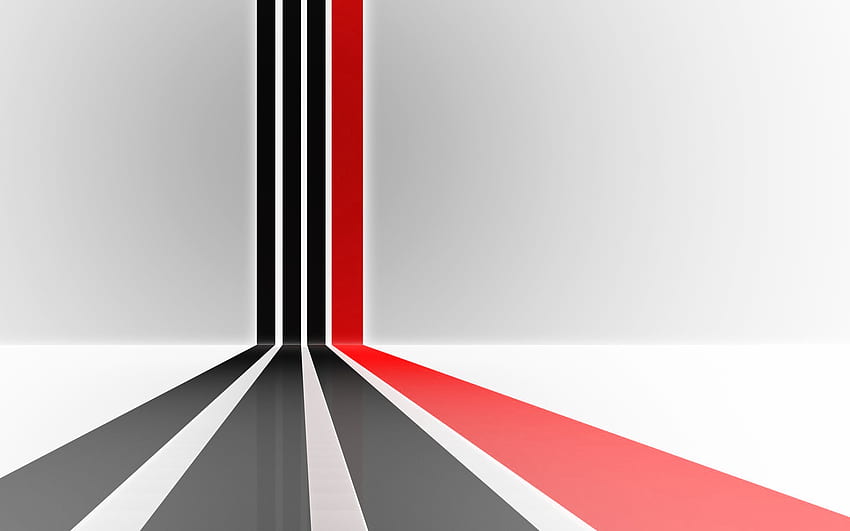 Czyste linie, czerwone, białe, proste. Linie, projekt tła strony, prosty, czerwony i szary Tapeta HD