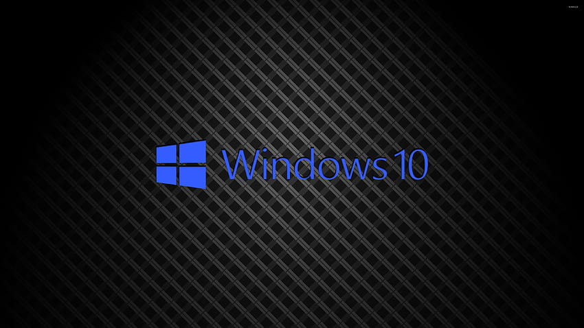 Windows 10 on square pattern blue text logo - Computer HD wallpaper