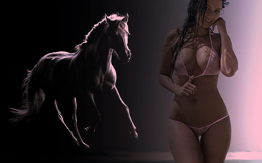 Horse Power, horse, fantasy, woman, dream HD wallpaper