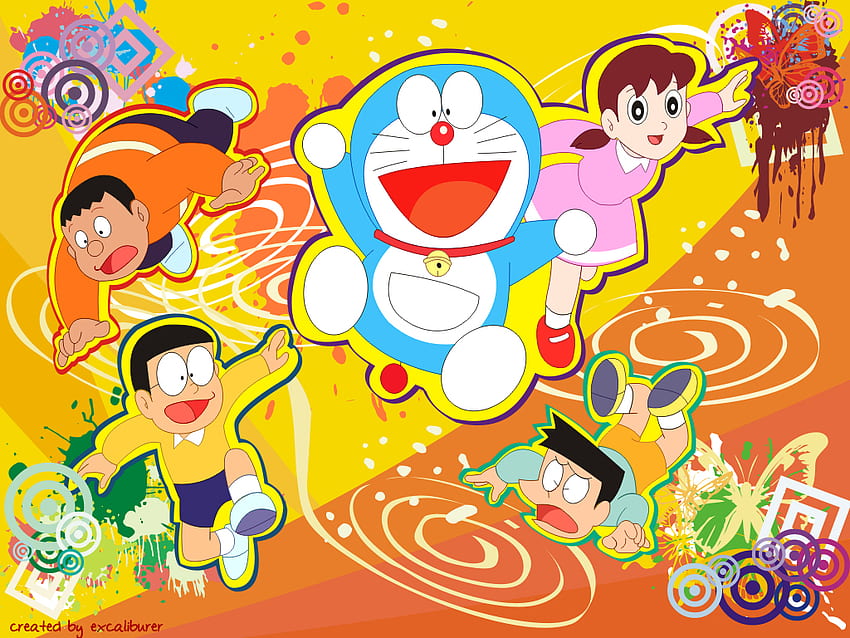 Doraemon : doraemon&friends, Gelber Doraemon HD-Hintergrundbild