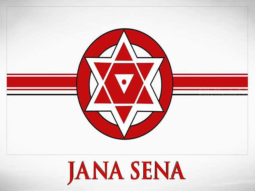 Logotipo del partido Jana Sena, bandera del partido fondo de pantalla