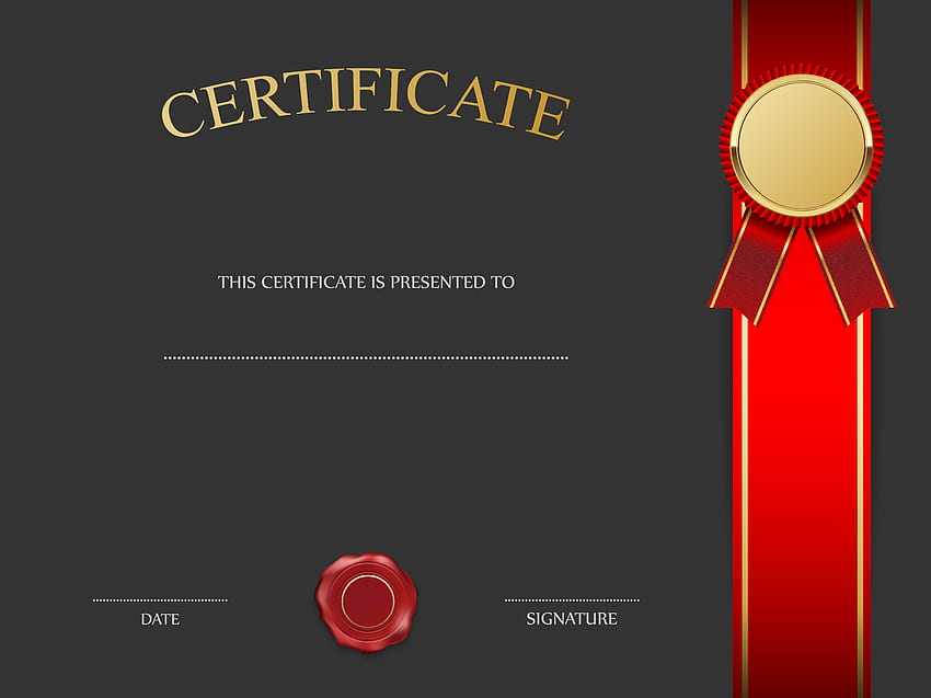 Black Certificate Template with Red PNG HD wallpaper