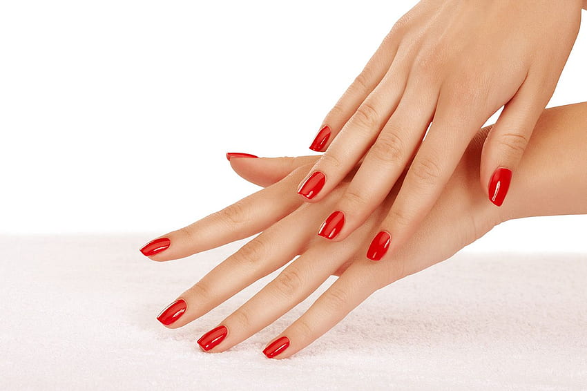 Ręcznie malowane czerwony lakier do paznokci 50411 - Świat, Czerwone paznokcie Tapeta HD