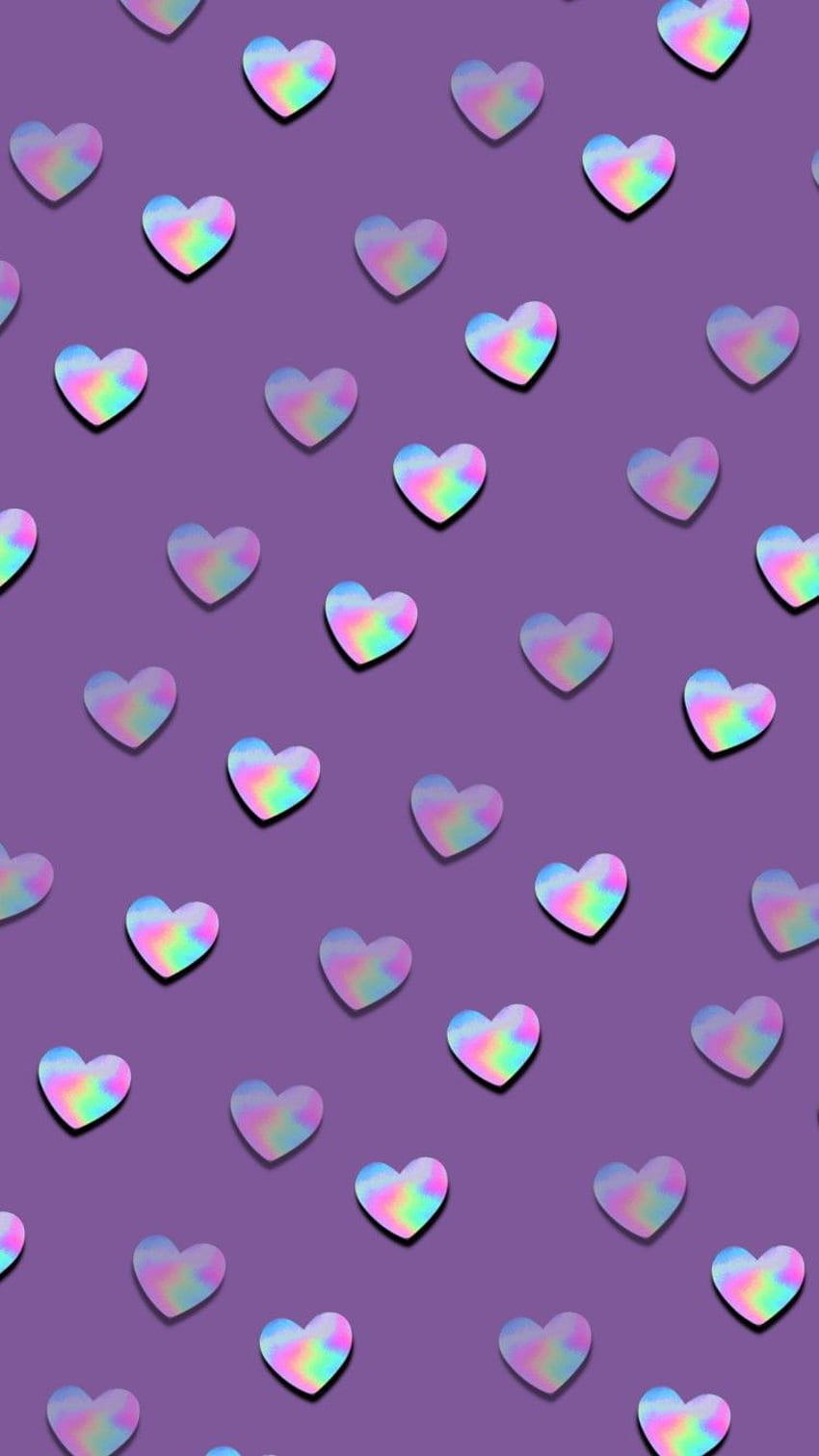iPhone . Modèle, Violet, Rose, Lavande, Lilas, Coeur, Coeur Géométrique Fond d'écran de téléphone HD