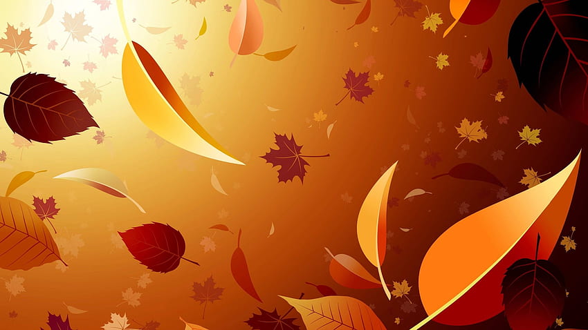maple leaves, CGI, minimalism, brown, digital art, fall, Minimalist Seasons HD wallpaper