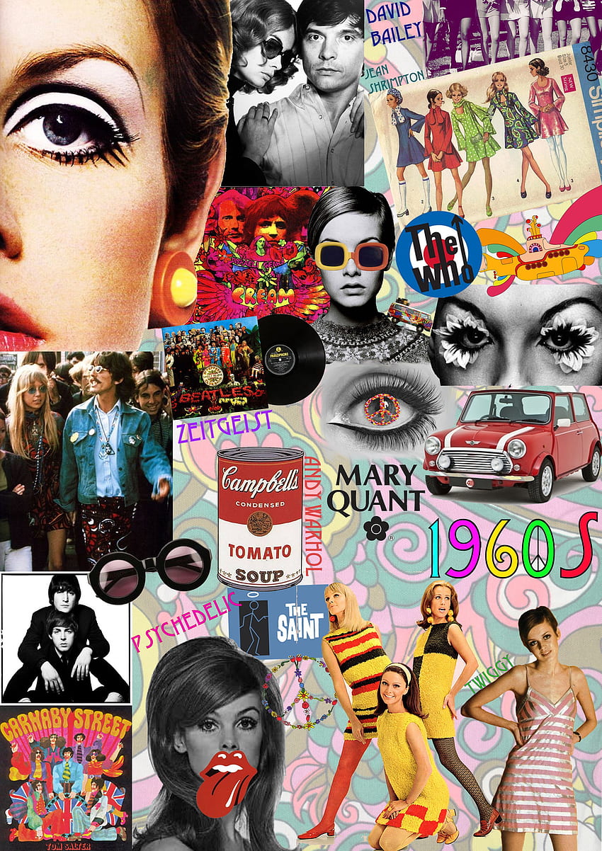 60s (2480×3508). Moodboard-Mode, Moodboards, Pop Art, Collage-Ästhetik der 60er Jahre HD-Handy-Hintergrundbild