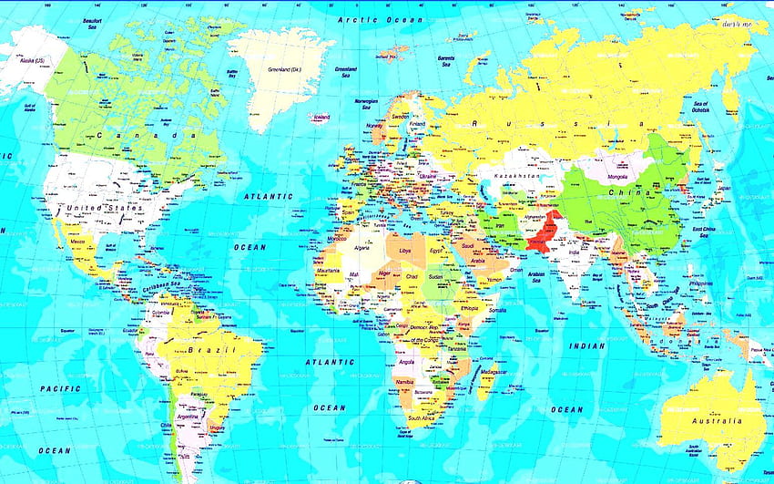 Mappe del mondo con paesi, mappa del mondo con paesi Sfondo HD