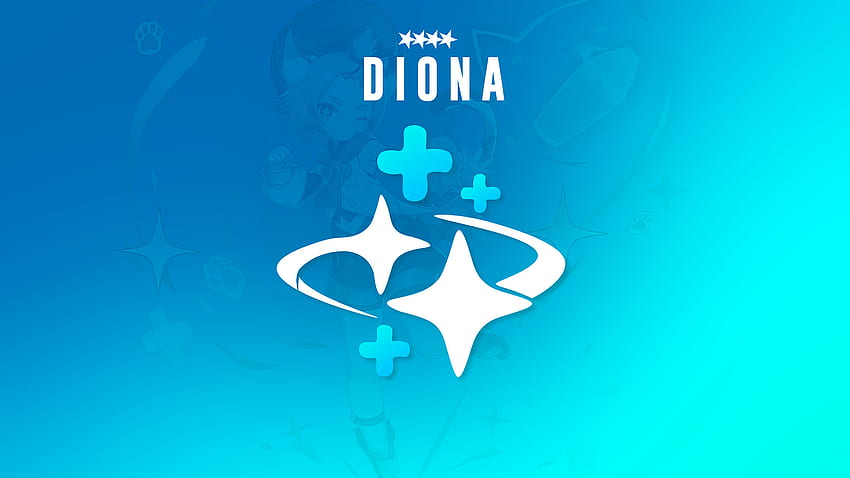 Diona 로고 파란색 배경 Genshin Impact HD 월페이퍼