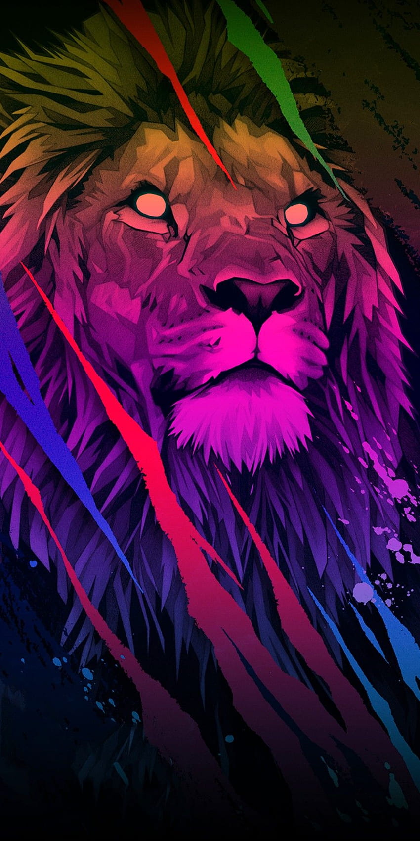 Amoled Black iPhone Lion - Novocom.top, Colorful Lion HD phone wallpaper