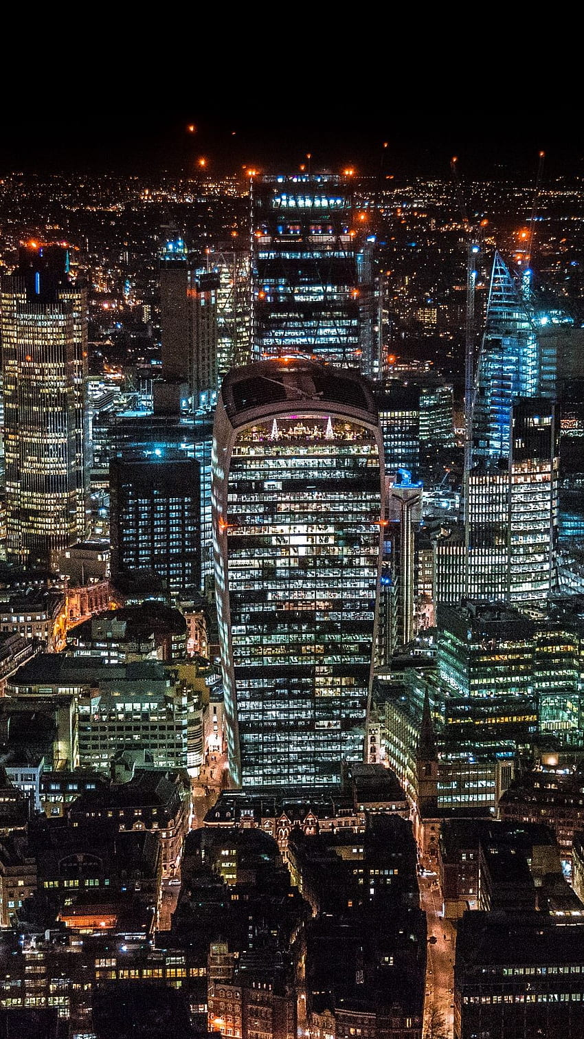 londra, regno unito, grattacieli, top, London Night Sfondo del telefono HD
