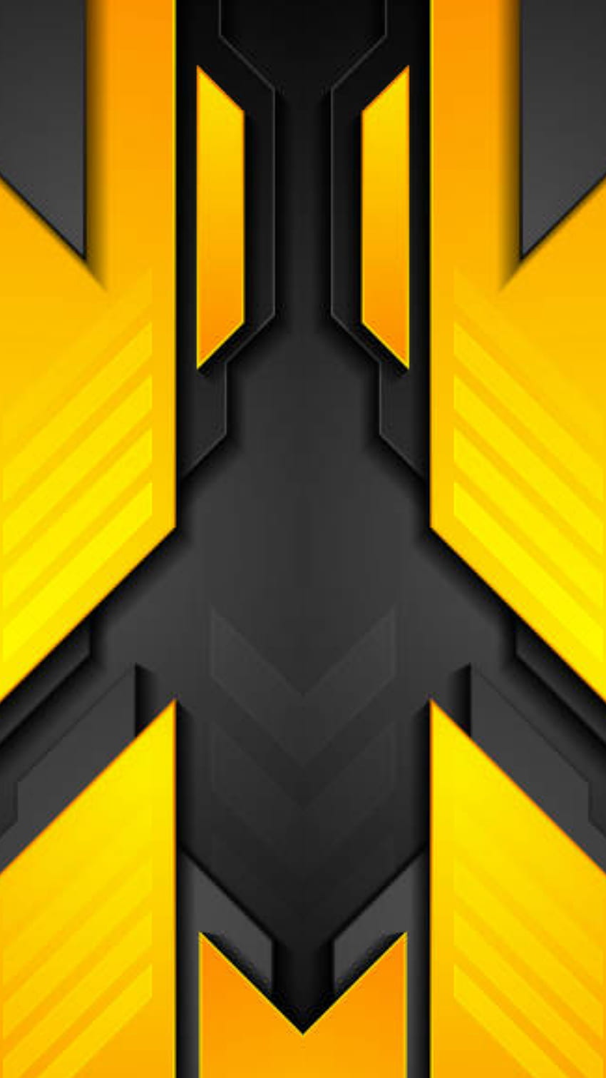 tech gamer material 3d, digital, modern, design, black, layers, pattern, yellow, abstract, tint HD phone wallpaper
