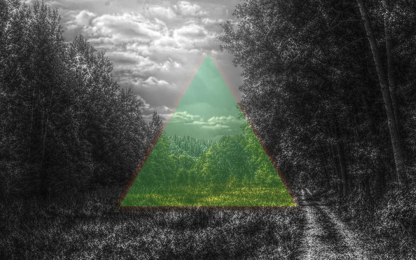 Leuchtendes Dreieck im Wald, Hipster Forest HD-Hintergrundbild