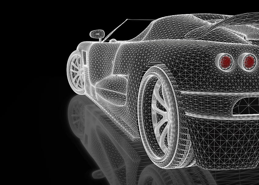 3D, 자동차, 그리드, 개념, 3차원 HD 월페이퍼
